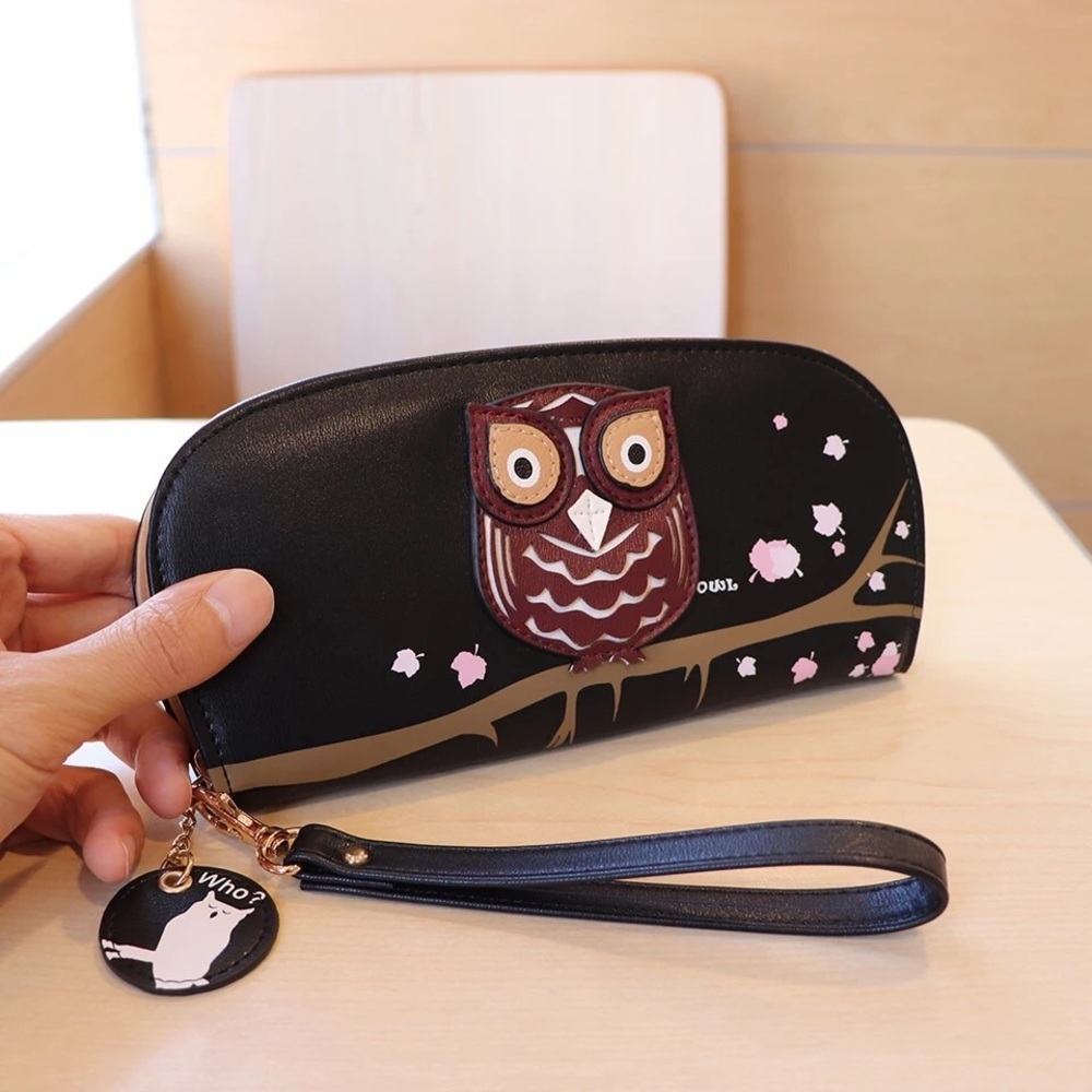 Owl Wristlet Wallet Clutch Purse Small